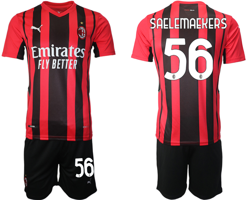 Men 2021-2022 Club AC Milan home red #56 Soccer Jersey->ac milan jersey->Soccer Club Jersey